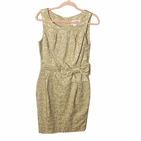 Helene Berman Gold Jaquard Cocktail‎ Sheath Dress - Picture 1 of 7